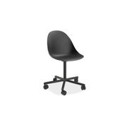Pebble Chair Black Upholstered Vintage Seat - Sled Base - Black gallery detail image