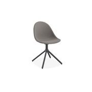 Pebble Fabric Dark Grey Upholstered Chair - Swivel Base w Castors - Black gallery detail image