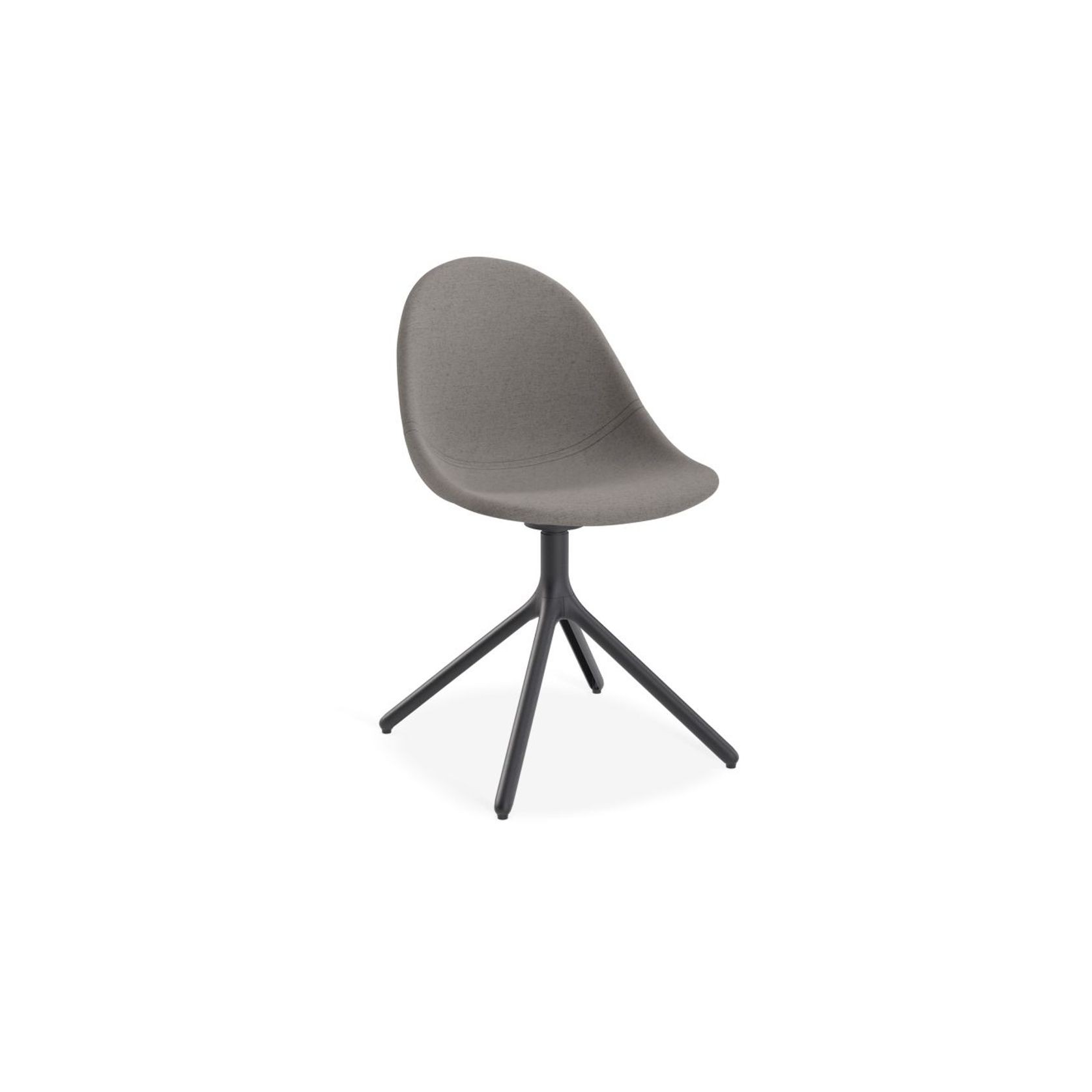 Pebble Fabric Dark Grey Upholstered Chair - Sled Base - White gallery detail image