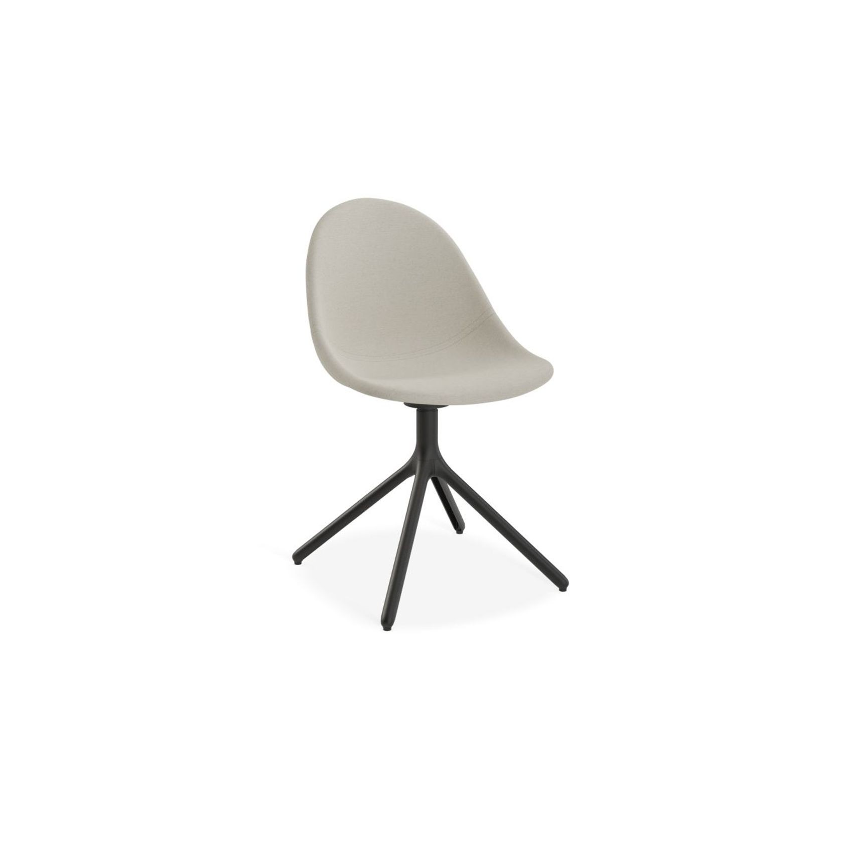 Pebble Fabric Light Grey Upholstered Chair - Pyramid Fixed Base - Black gallery detail image