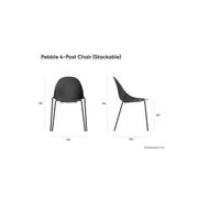 Pebble Fabric Dark Grey Upholstered Chair - Sled Base - Black gallery detail image