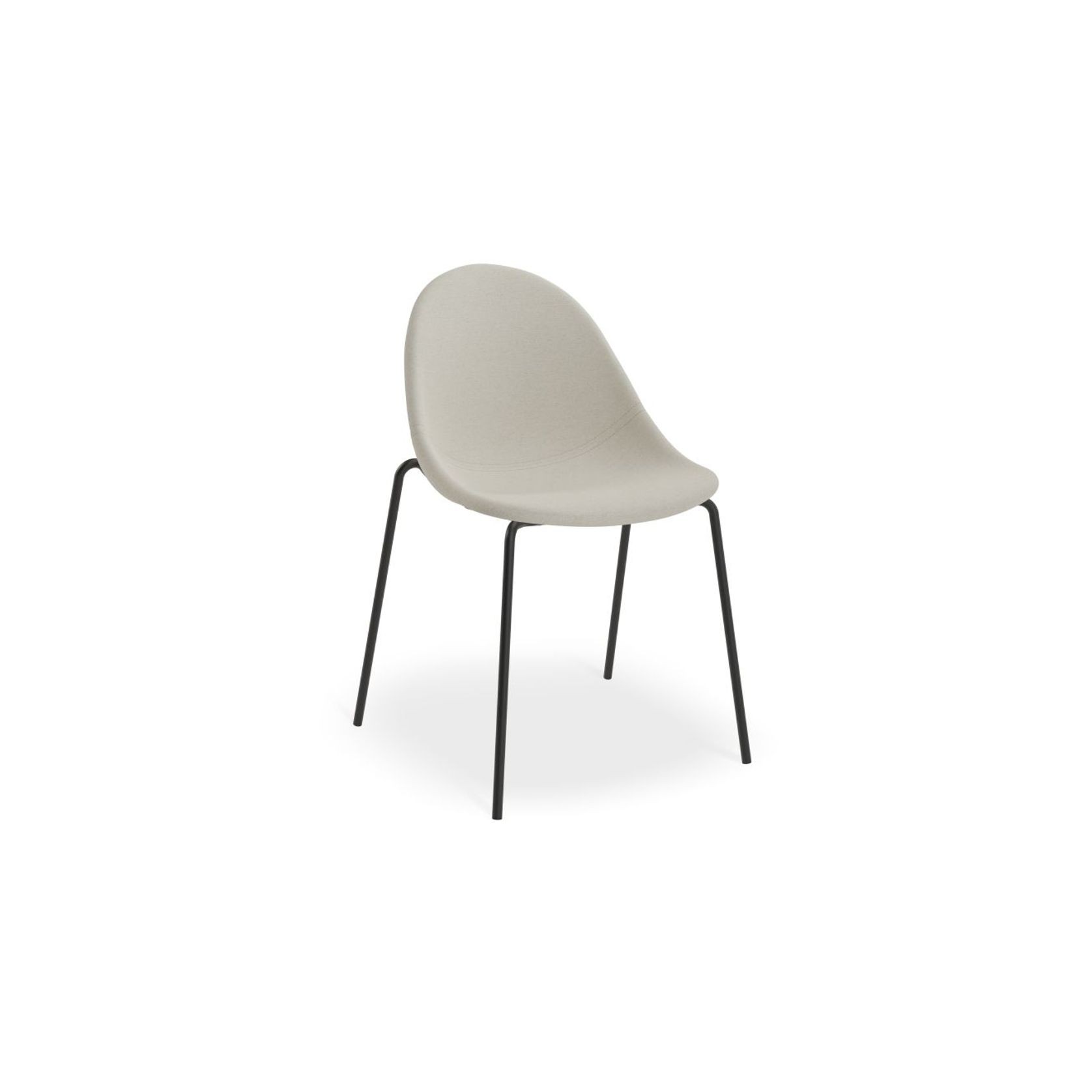 Pebble Fabric Light Grey Upholstered Chair - Natural Beechwood Base gallery detail image