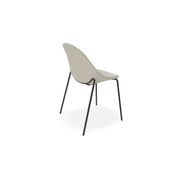 Pebble Fabric Light Grey Upholstered Chair - 4 Post - Black gallery detail image