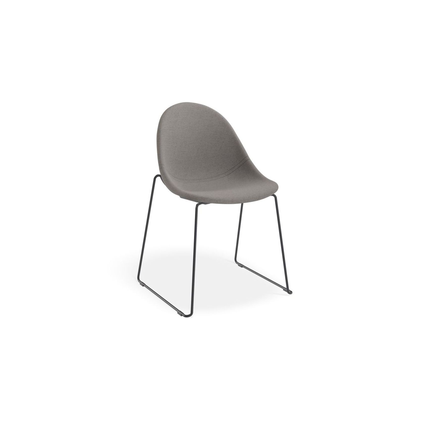 Pebble Fabric Dark Grey Upholstered Chair - Swivel Base - Black gallery detail image