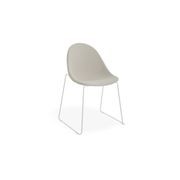 Pebble Fabric Light Grey Upholstered Chair - Swivel Base - Black gallery detail image