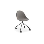 Pebble Fabric Dark Grey Upholstered Chair - 4 Post - Black gallery detail image