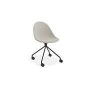 Pebble Fabric Light Grey Upholstered Chair - Natural Beechwood Base gallery detail image