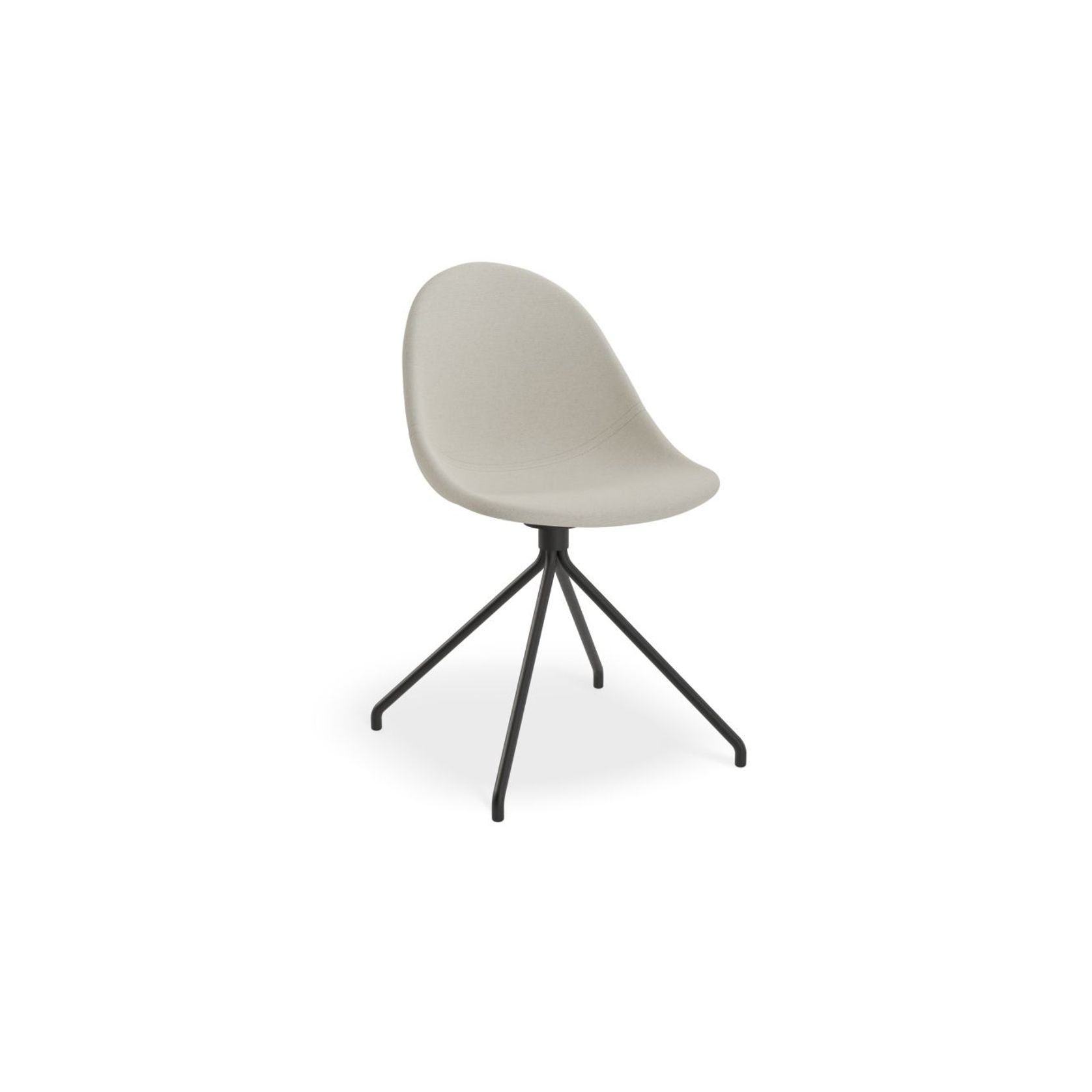 Pebble Fabric Light Grey Upholstered Chair - 4 Post - Black gallery detail image