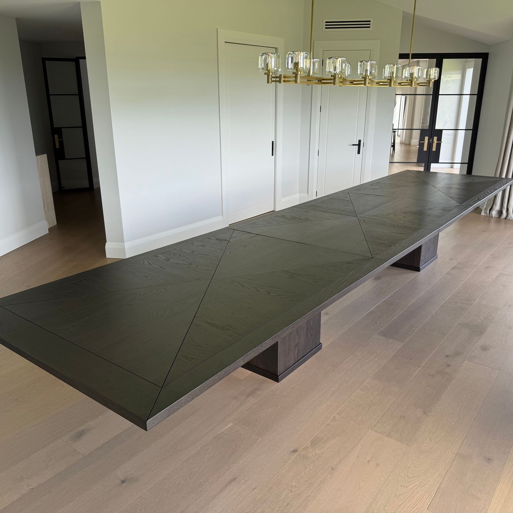 Extending Gathering Table — Stained Oak Wood gallery detail image