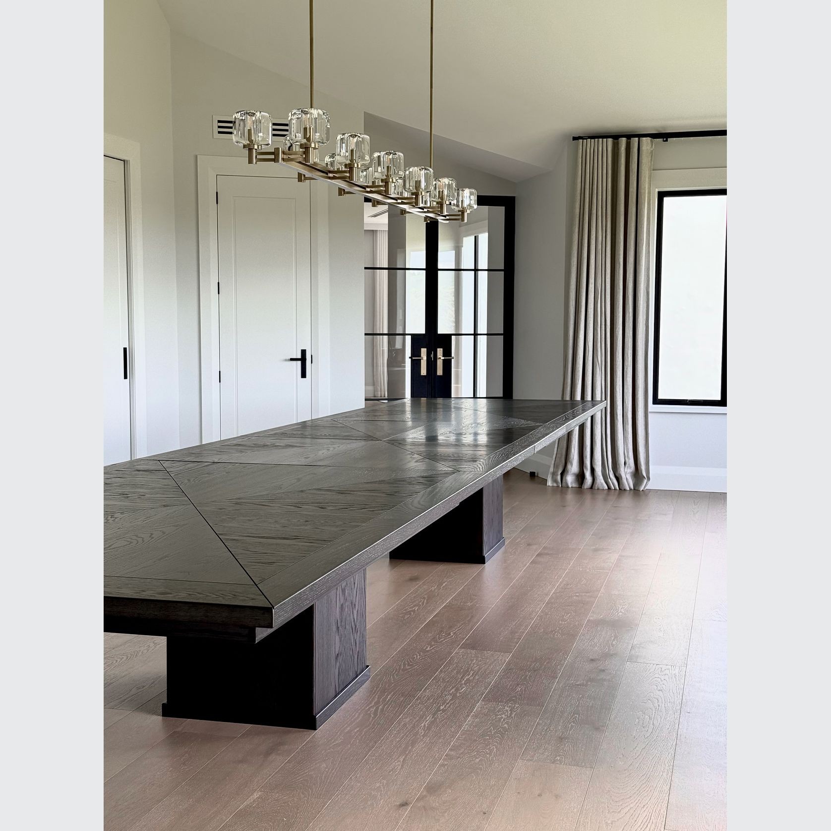 Extending Gathering Table — Stained Oak Wood gallery detail image