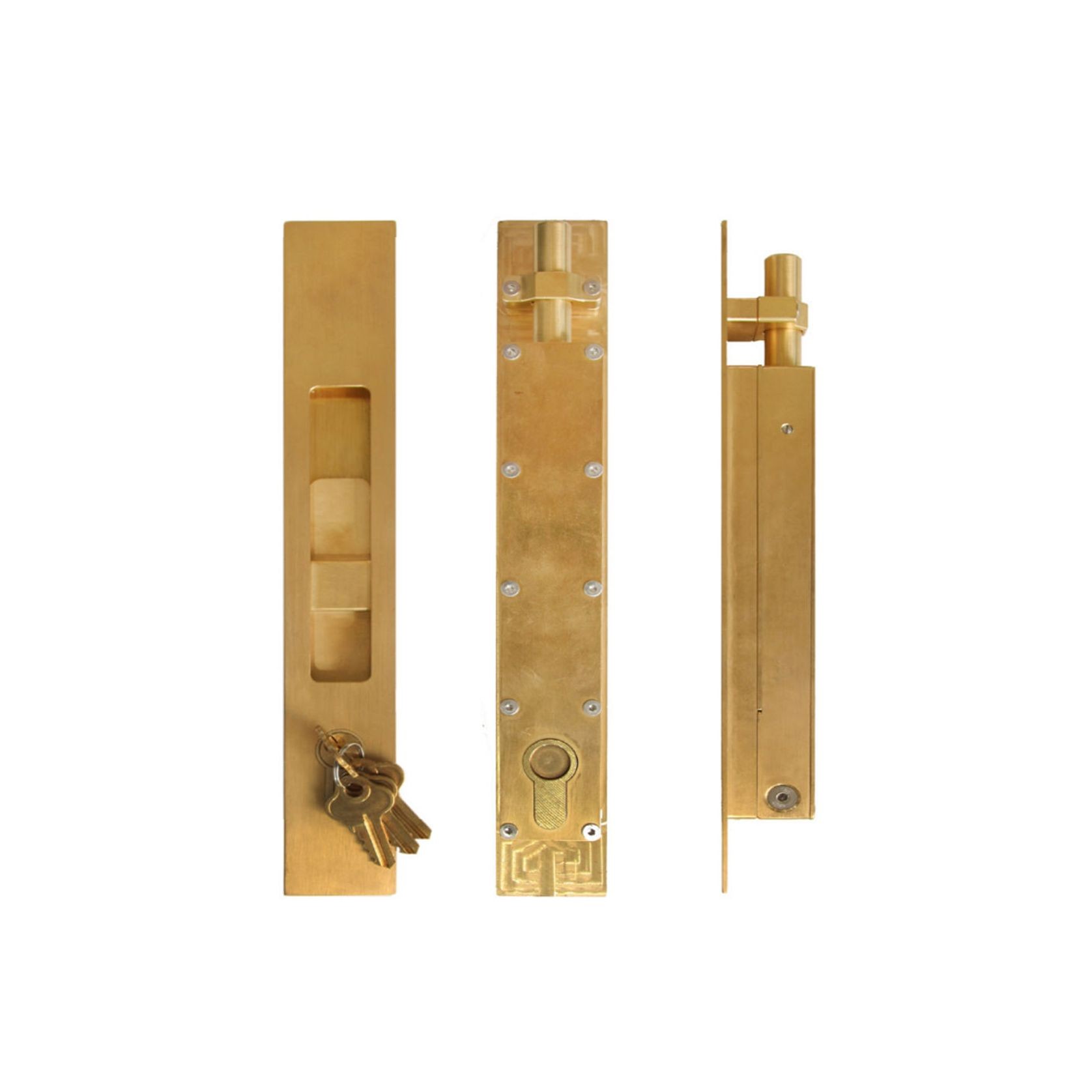 HB1830 Key Locking Flush Bolt (Round Throw) gallery detail image