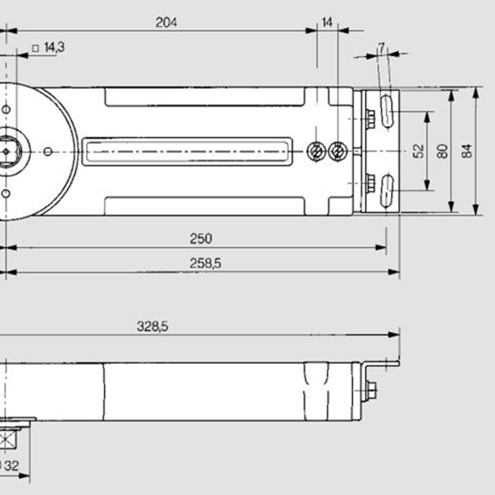Dorma RTS85 EN4 Transom Concealed Closer Hold-Open for Action Doors 85322101 gallery detail image