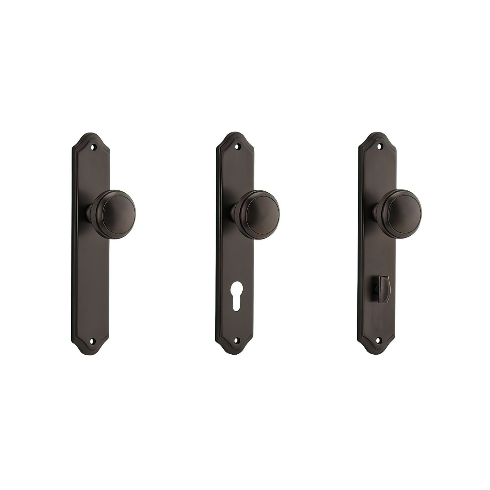 Iver Paddington Door Knob on Shouldered Backplate Signature Brass gallery detail image
