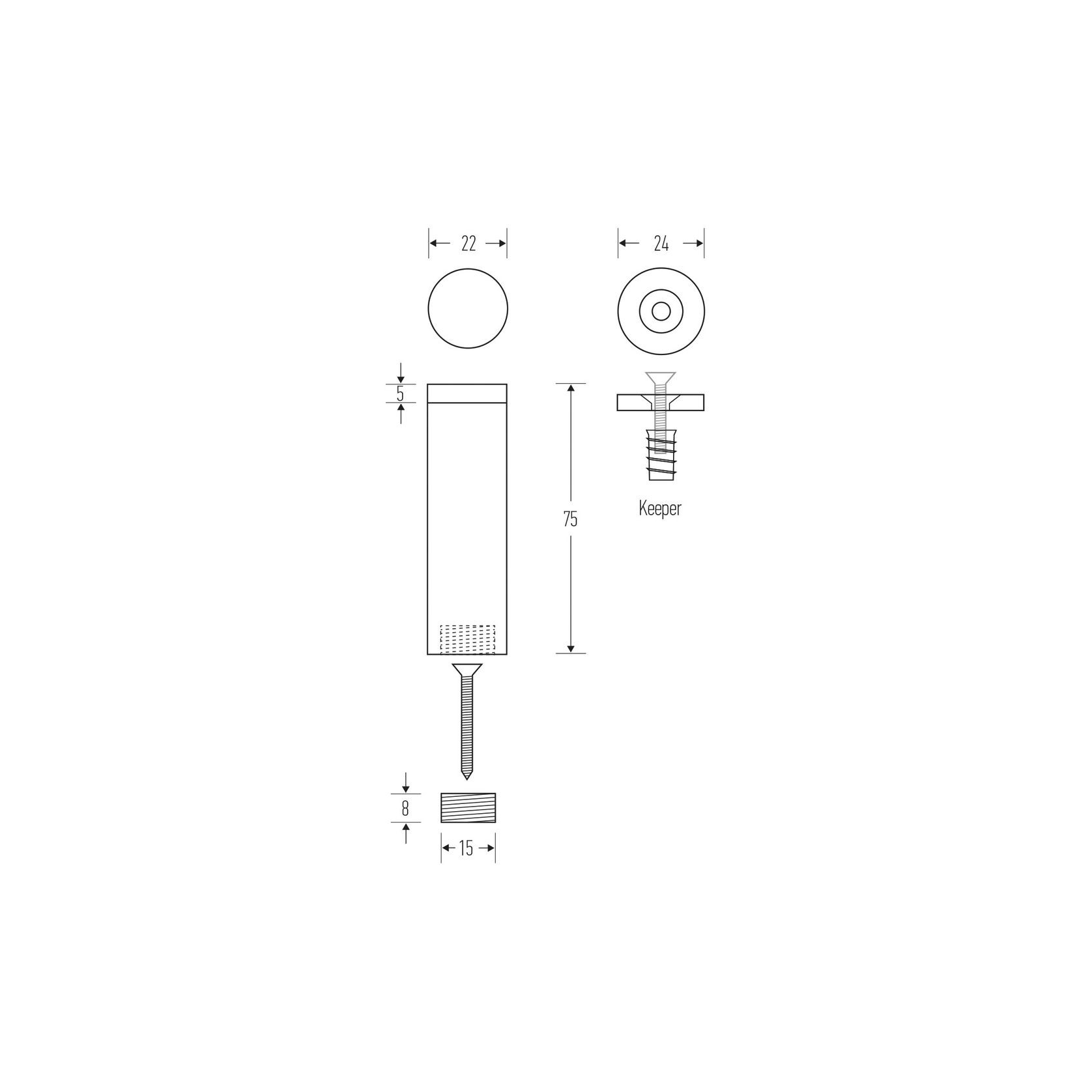 Halliday & Baillie Wall Mounted Magnetic Door Stop gallery detail image
