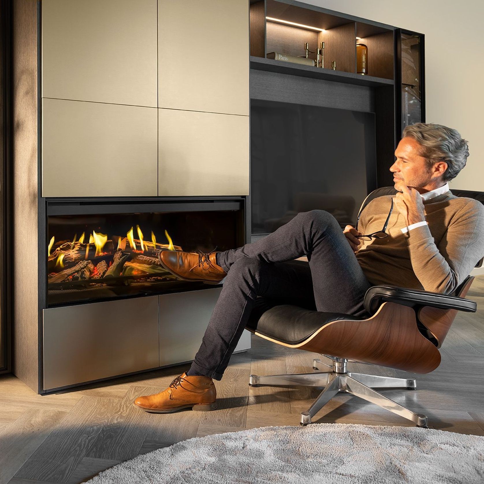 E-One 100 F - Single Sided Electric Fireplace gallery detail image