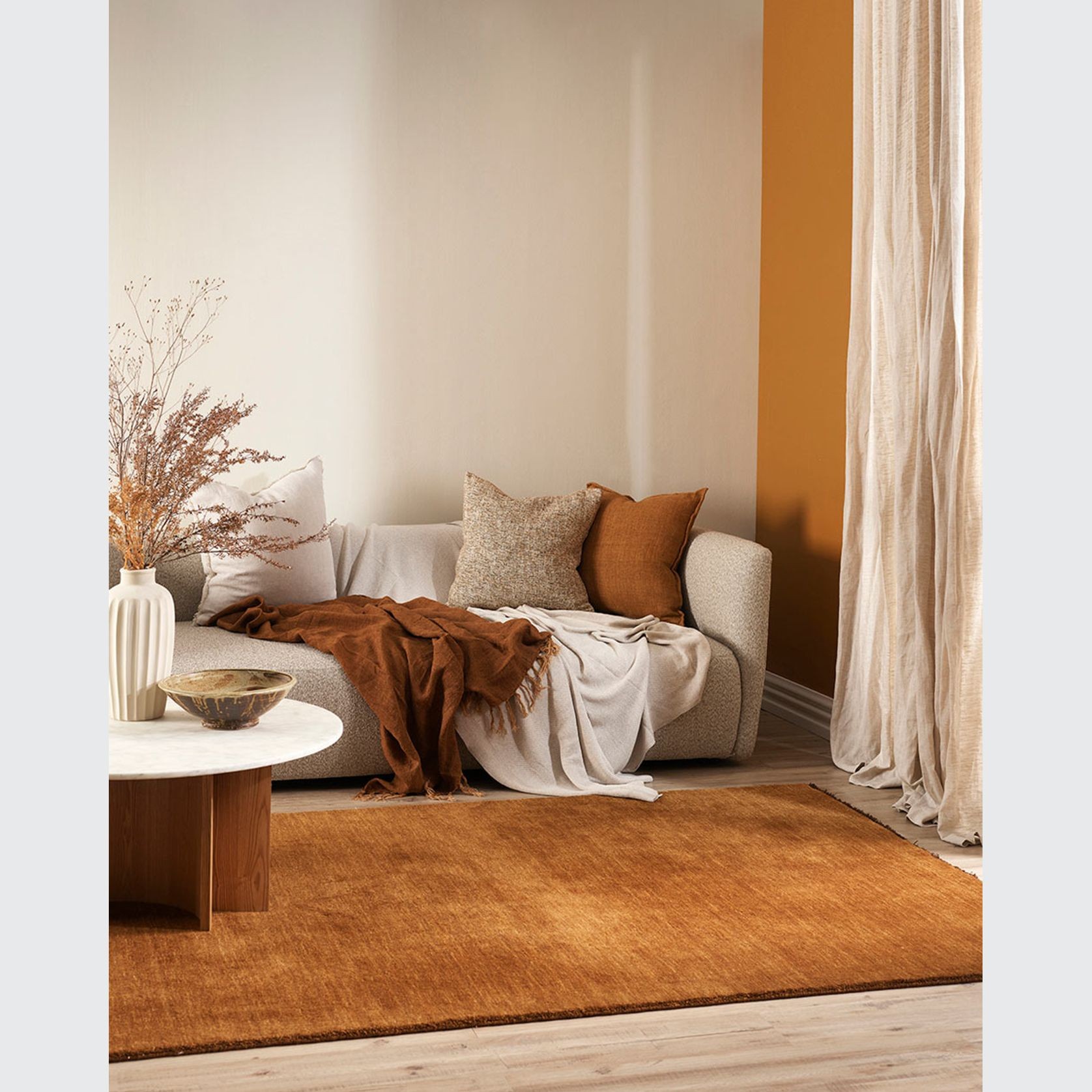 Baya Sandringham 100% NZ Wool Rug - Pecan gallery detail image