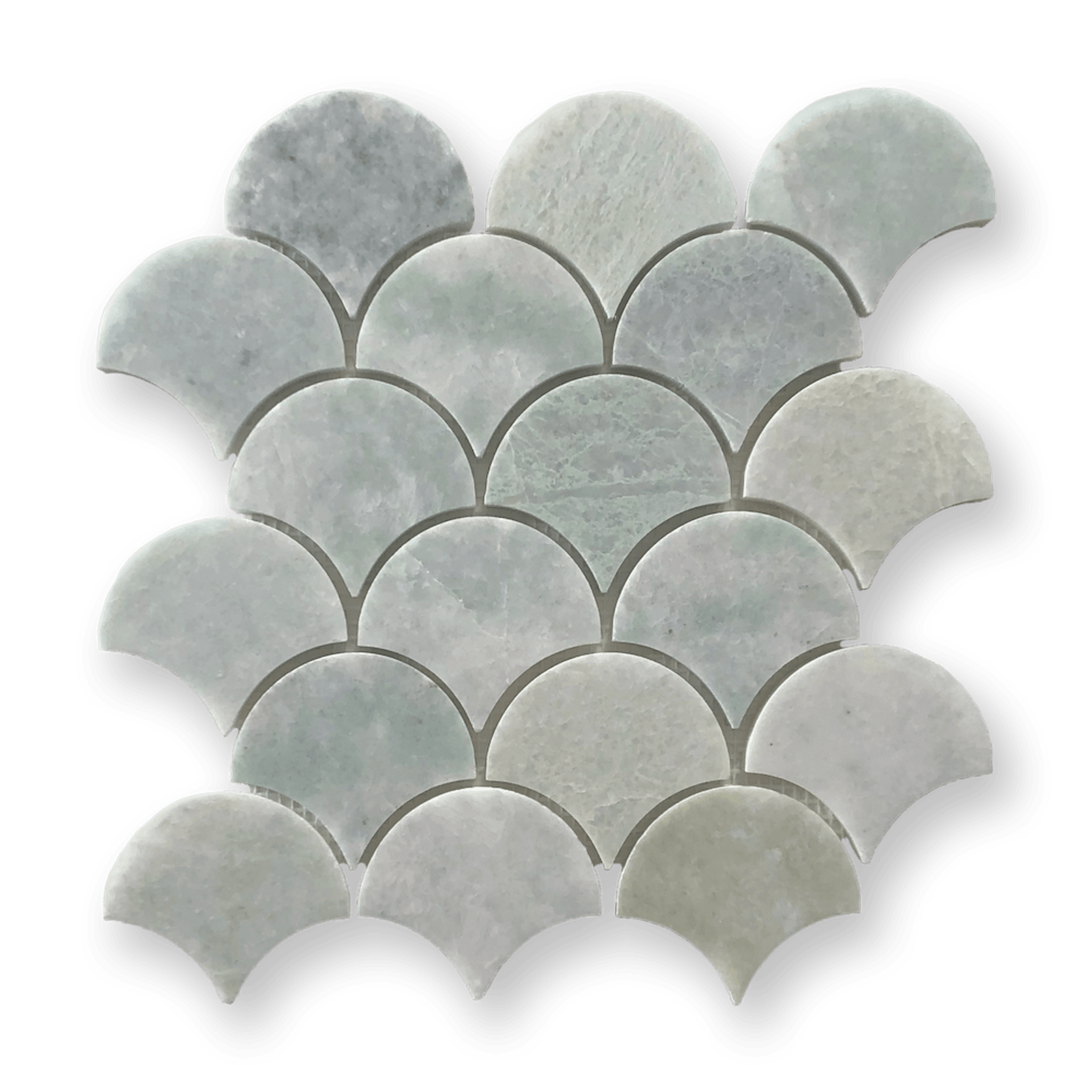 Ming Green Honed Fan Mosaic gallery detail image