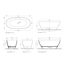 App Freestanding Bath 1600x750x600mm gallery detail image