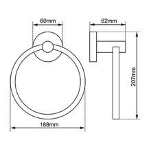 Lucid Pin Hand Towel Ring Brushed Brass gallery detail image