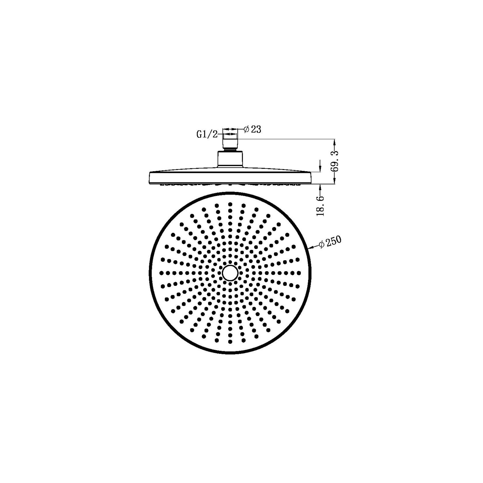 Opal 250mm Shower Head Graphite gallery detail image