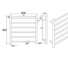Round Electric Heated Towel Rack 6 Bars BUYG06.R.HTR gallery detail image