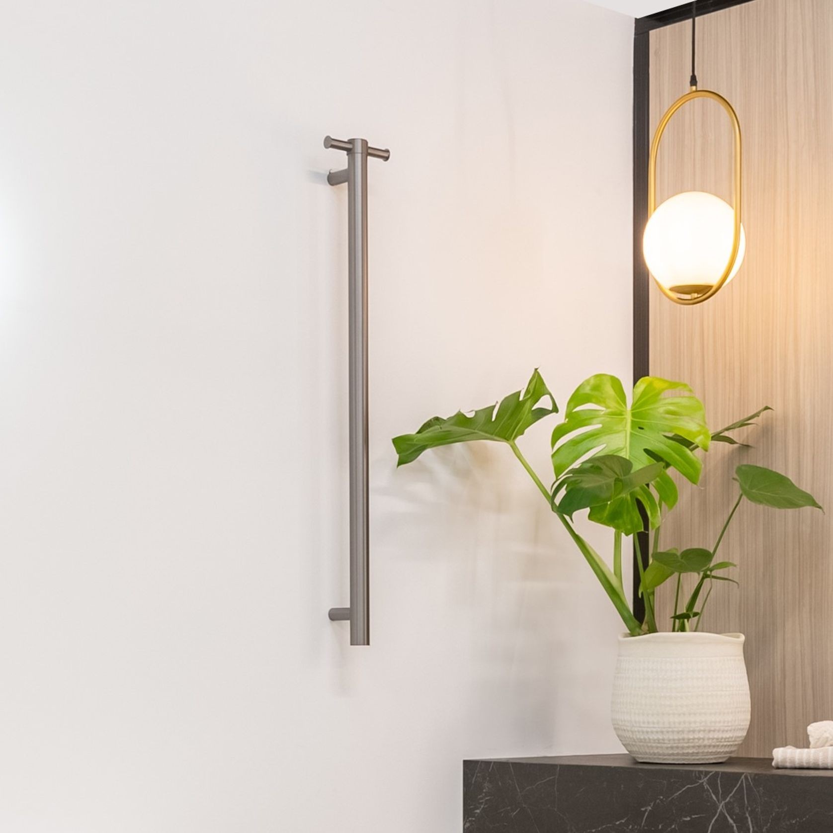 Vertical Heated Towel Rail Gun Metal Grey gallery detail image