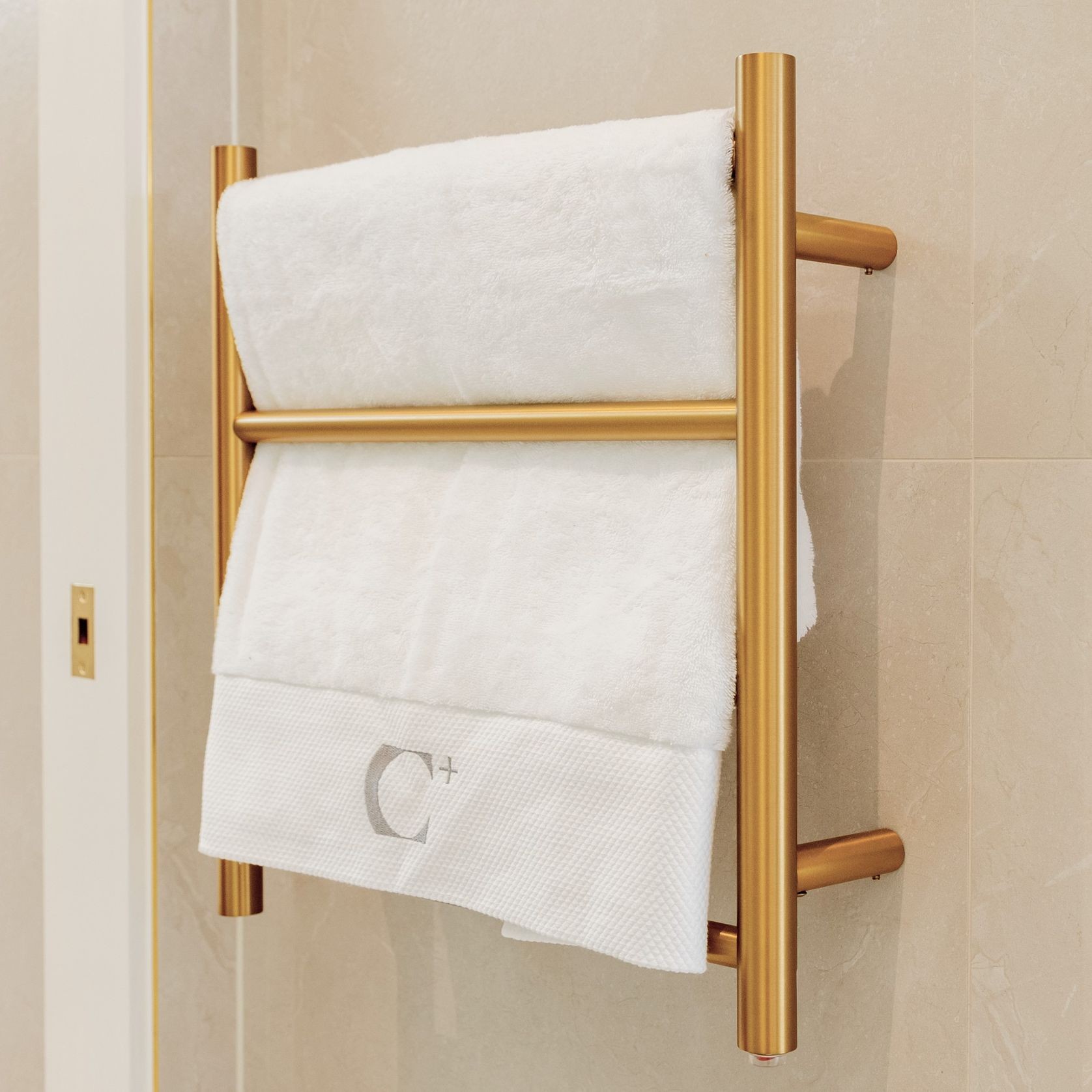 Round Electric Heated Towel Rack 4 Bars BUYG04.R.HTR gallery detail image