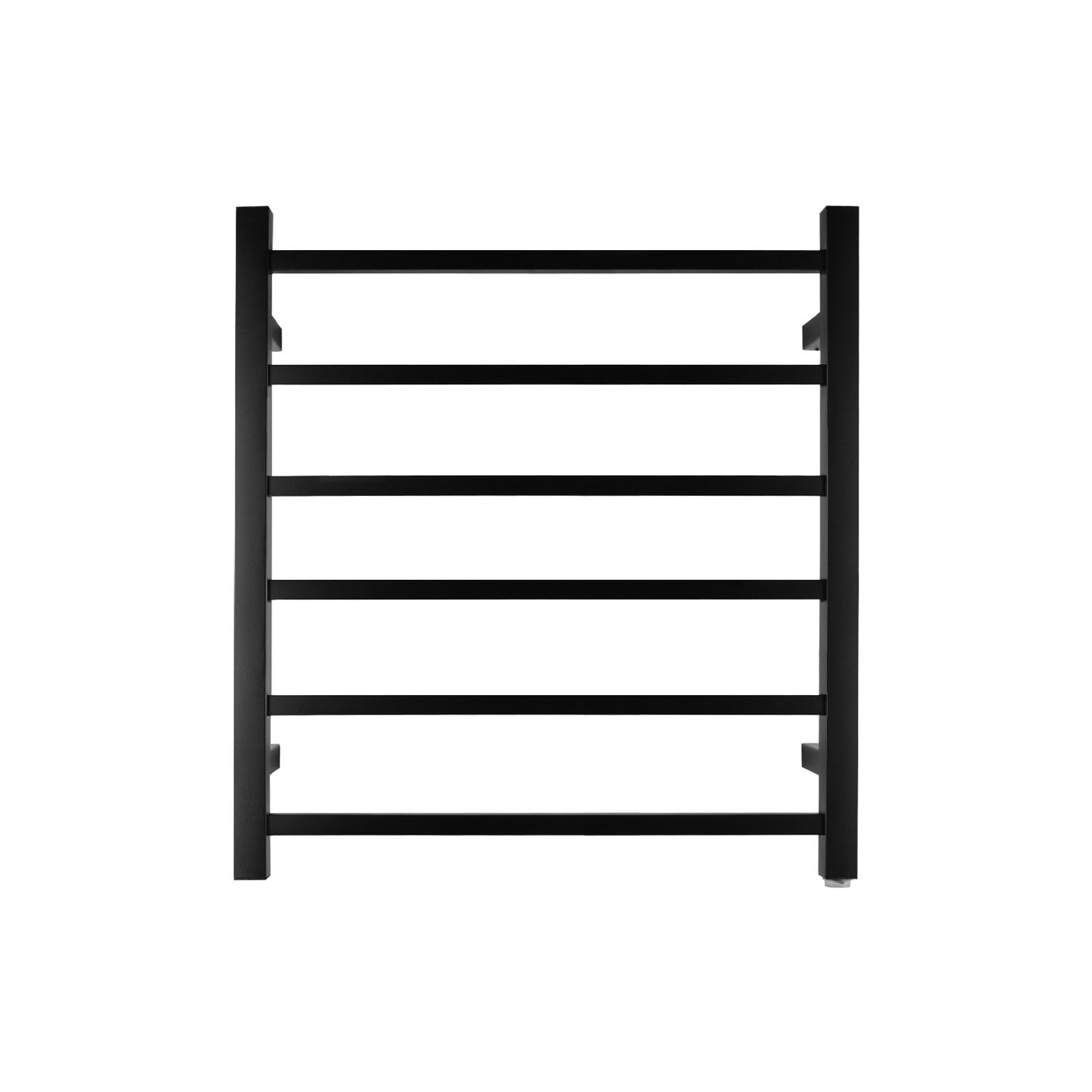 Square Heated Towel Rack 6 Bars Matte Black gallery detail image