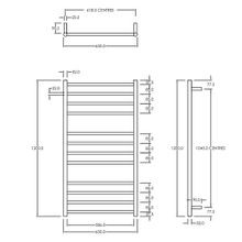 Round Towel Rail 240V 1200 x 650mm Chrome gallery detail image