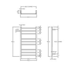 Round Towel Rail 240V 900 x 500mm Satin Black gallery detail image