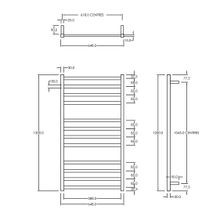 Square Towel Rail 240V 1200 x 650mm Chrome gallery detail image