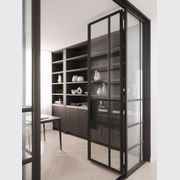 Steel Frame Glass Hinge Doors - Galvanised W40 gallery detail image