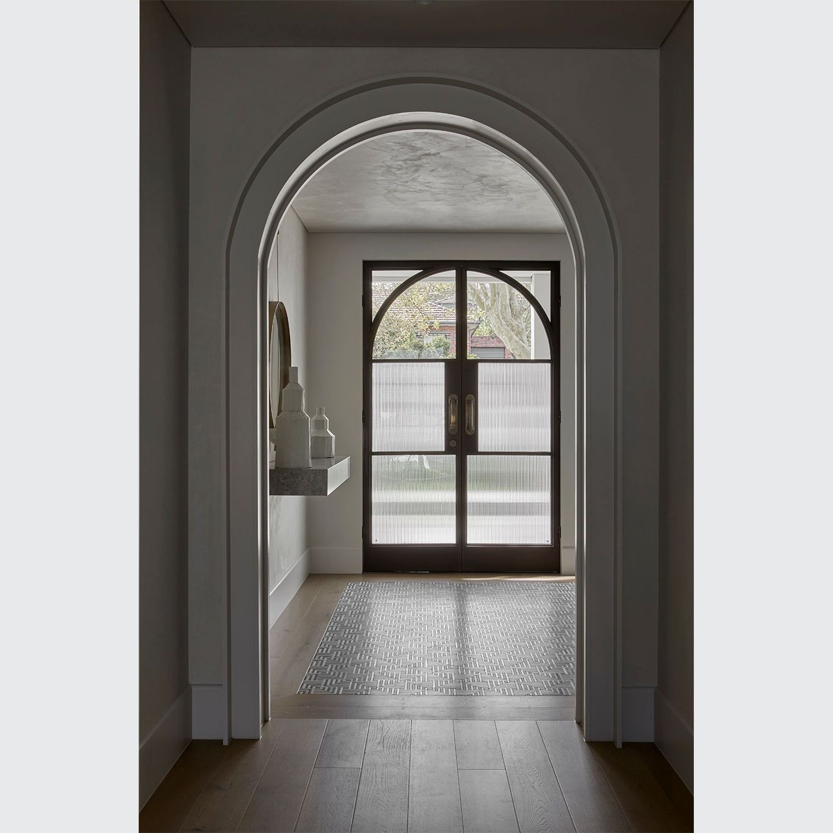 Arch Steel Frame Glass Hinge Doors - Galvanised FPS50 gallery detail image