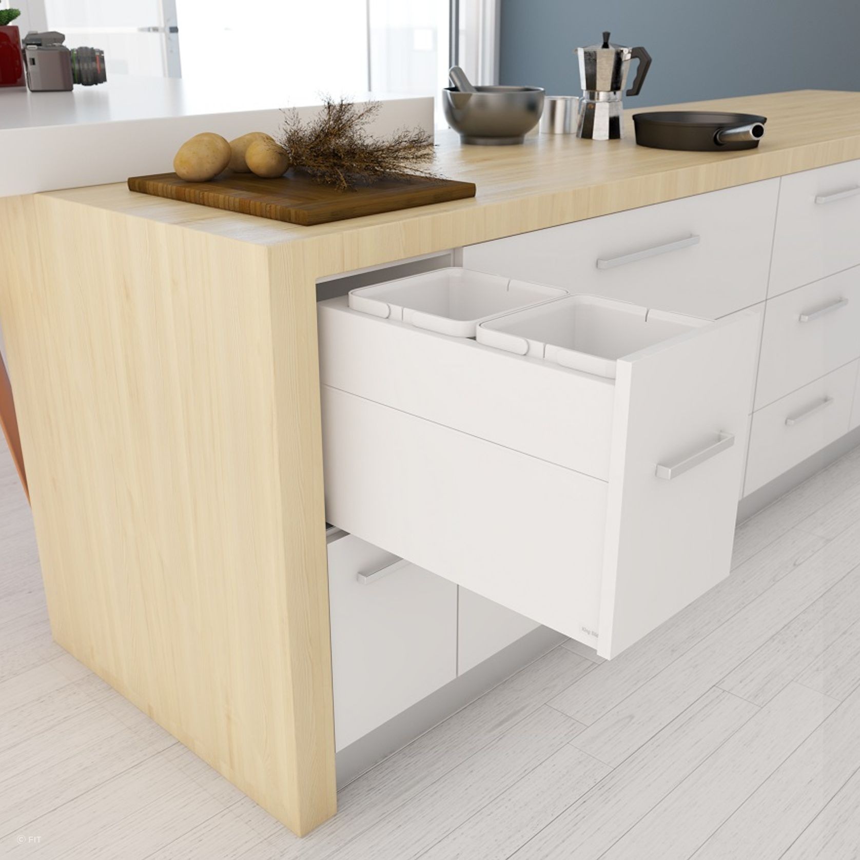 Tanova Designer Series 2 Pull Out Kitchen Bins gallery detail image