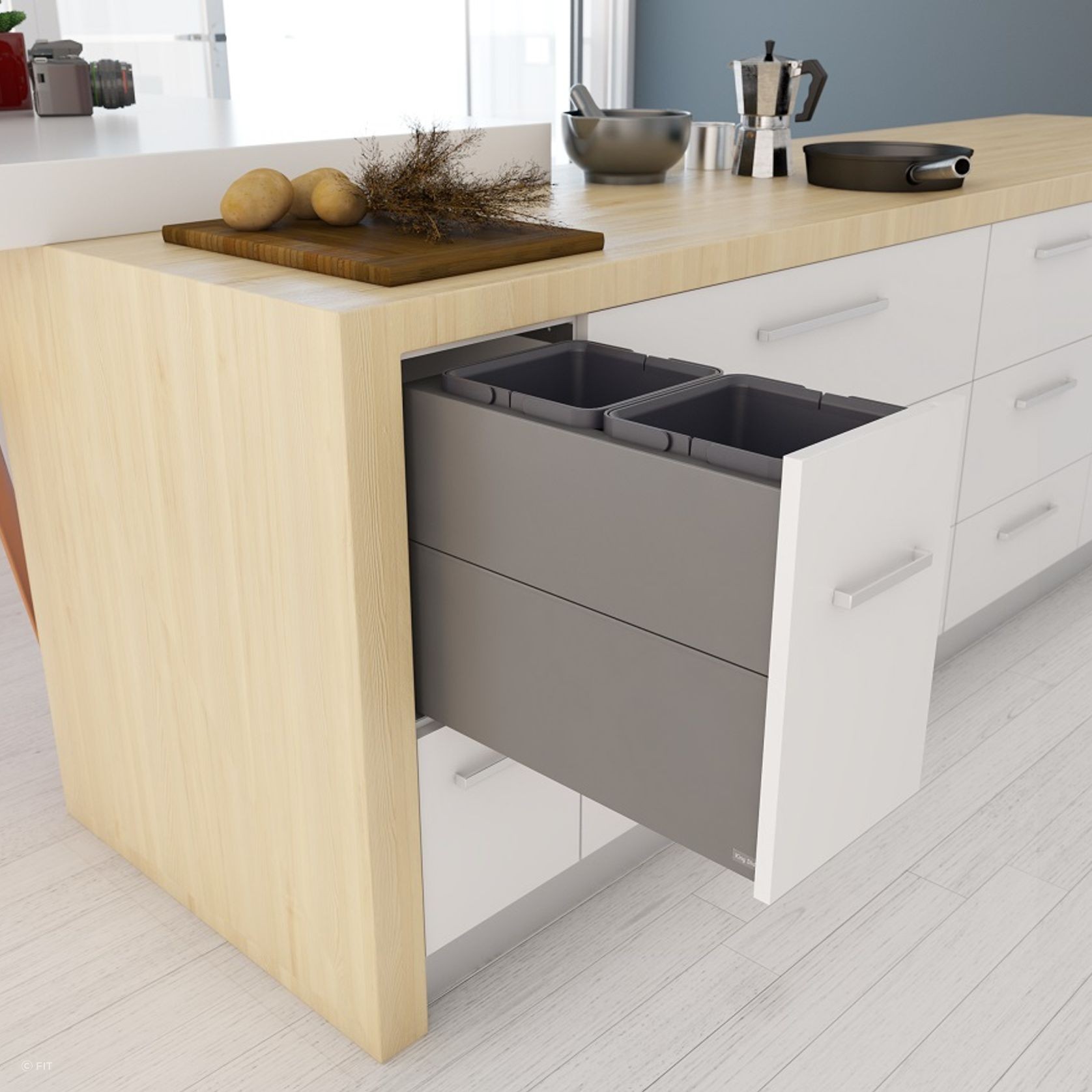 Tanova Designer Series 2 Pull Out Kitchen Bins gallery detail image
