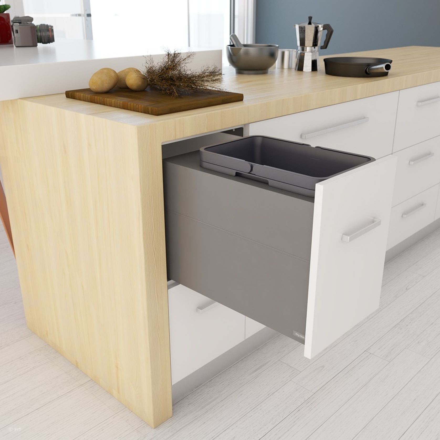 Tanova Designer Series 2 Pull Out Kitchen Bins gallery detail image