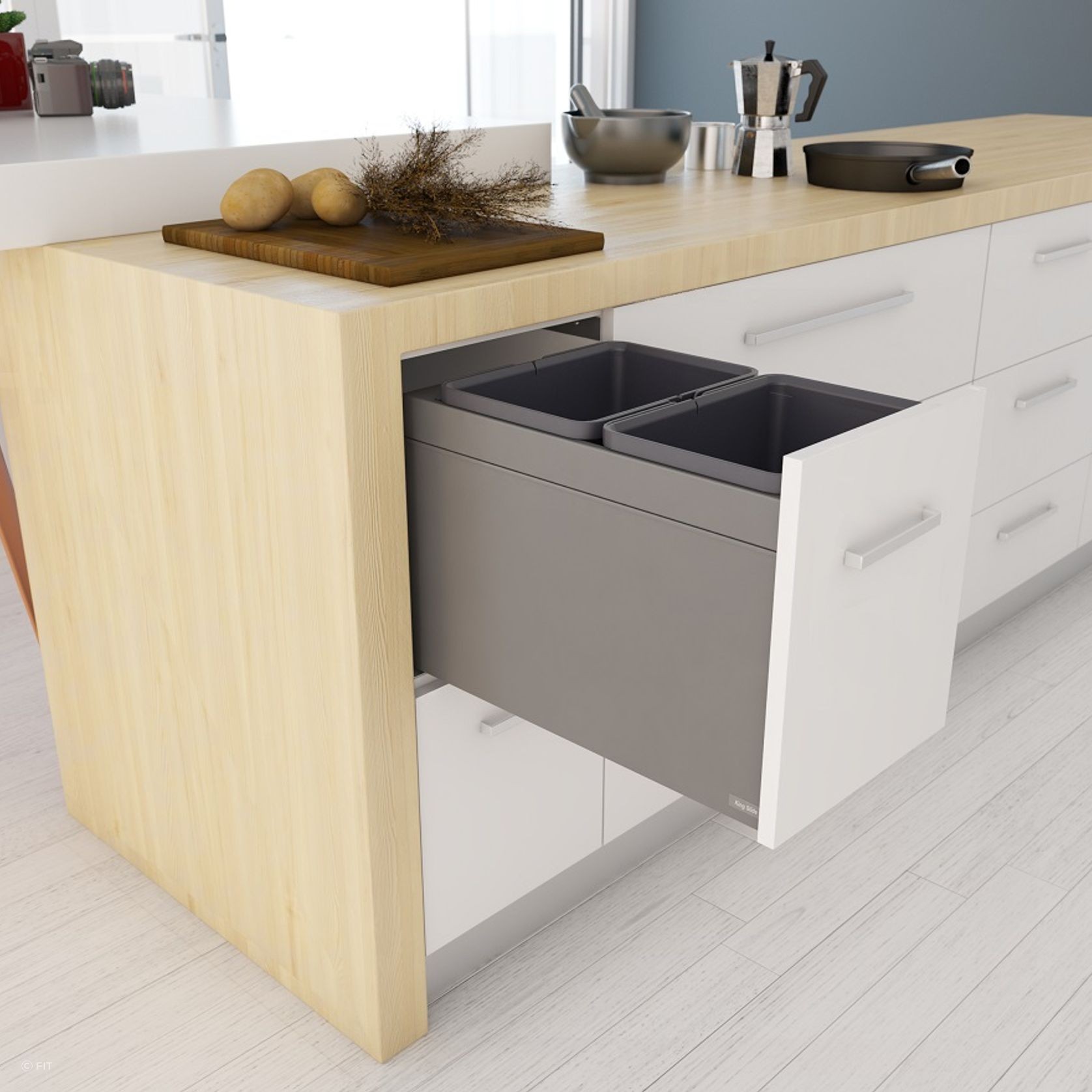 Tanova Designer Series 2 Pull Out Kitchen Bins gallery detail image