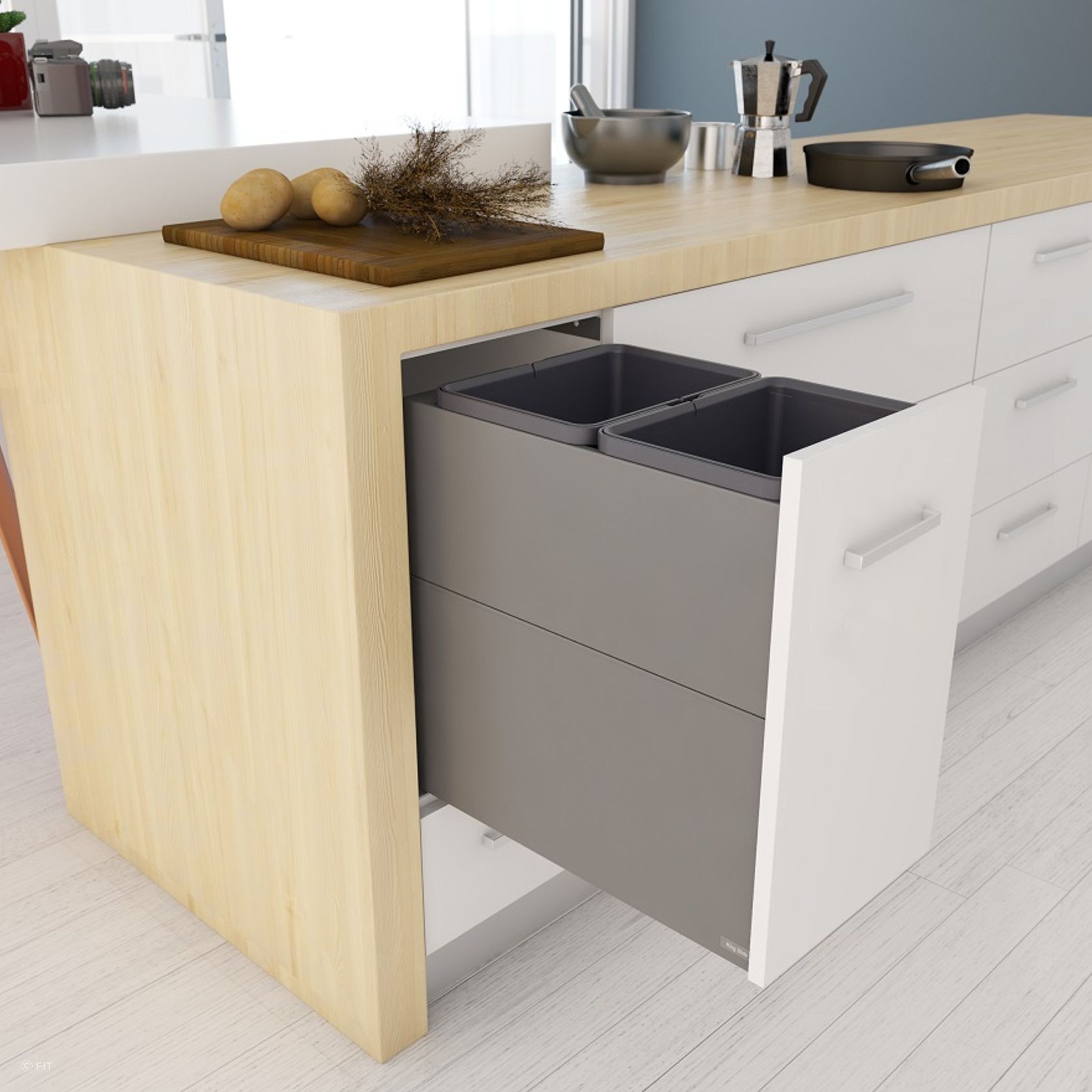 Tanova Designer Series 2 Pull Out Kitchen Bins gallery detail image