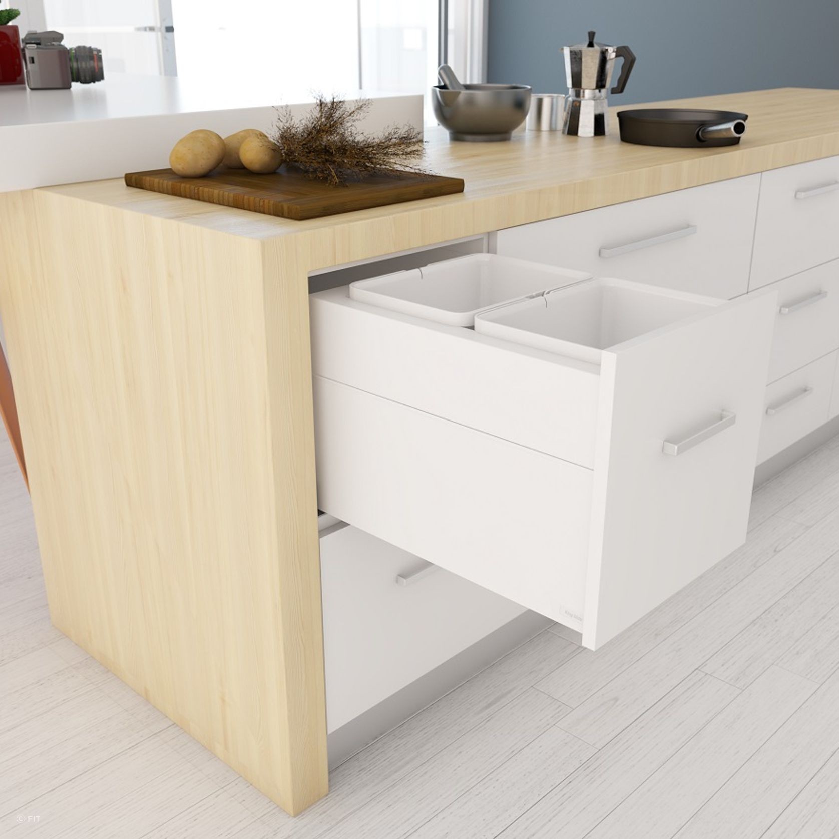 Tanova Designer Series 2 Pull Out Kitchen Bins gallery detail image