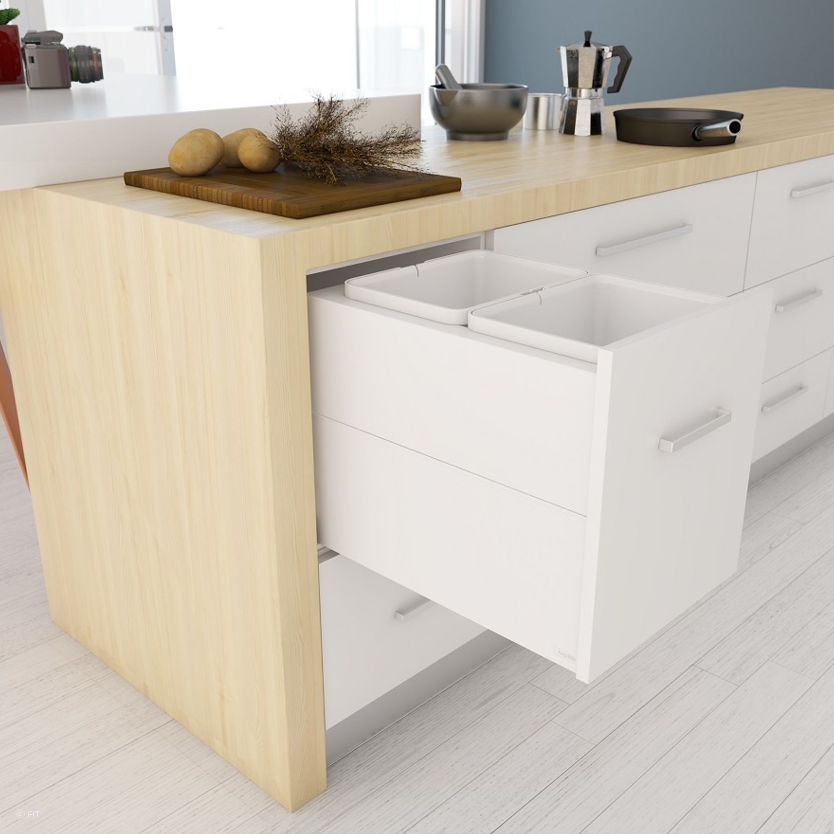 Tanova Designer Series 2 Pull Out Kitchen Bins gallery detail image