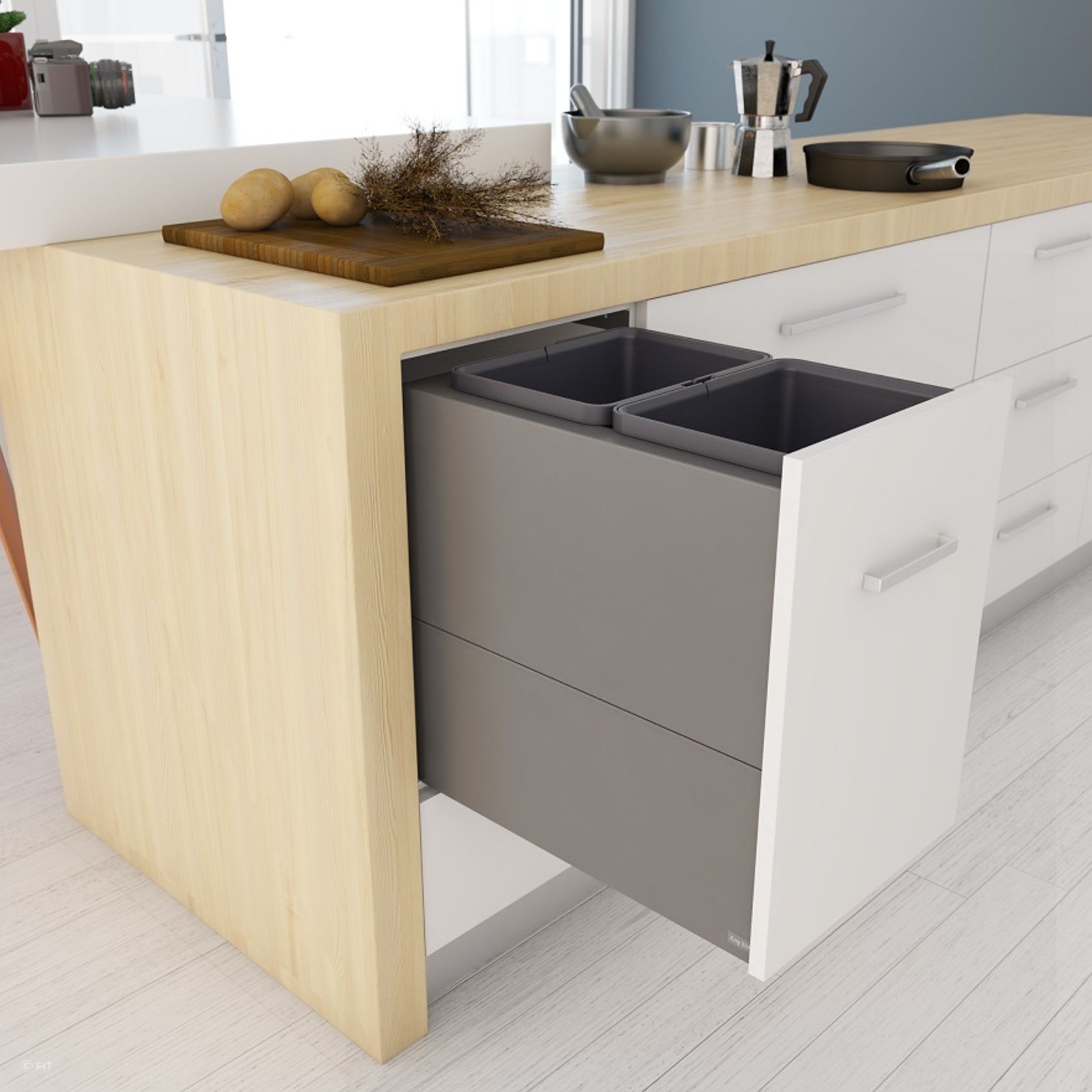 Tanova Designer Series 2 Pull Out Kitchen Bins gallery detail image