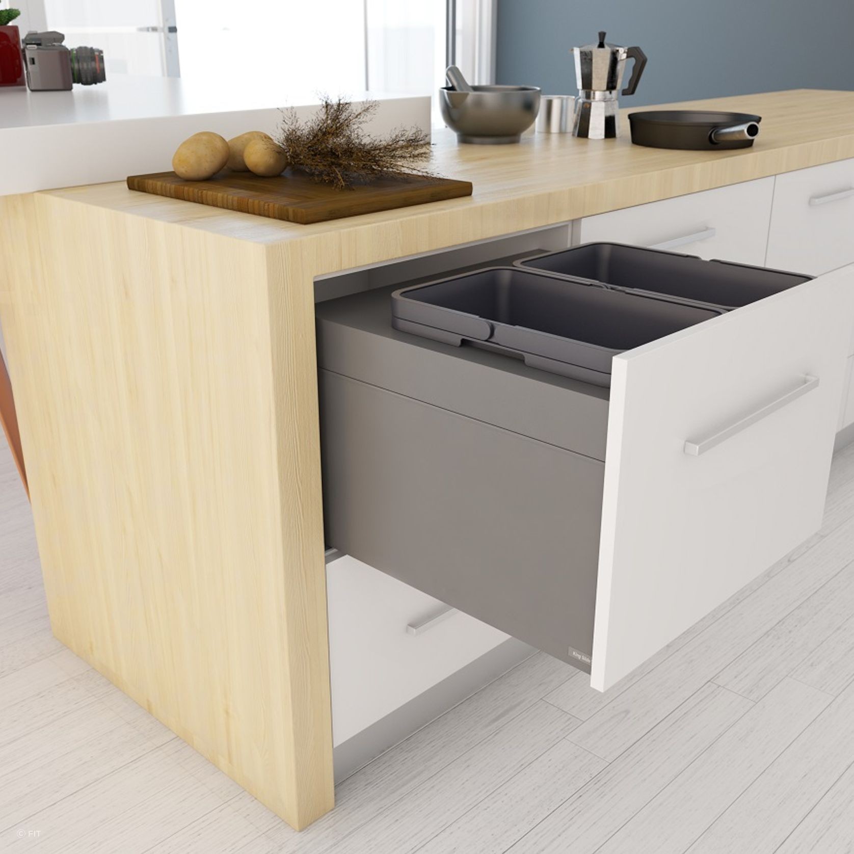 Tanova Designer Series 2 Pull Out Kitchen Bins gallery detail image