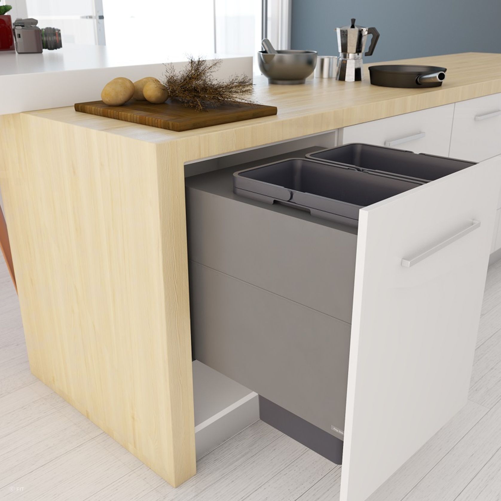 Tanova Designer Series 2 Pull Out Kitchen Bins gallery detail image