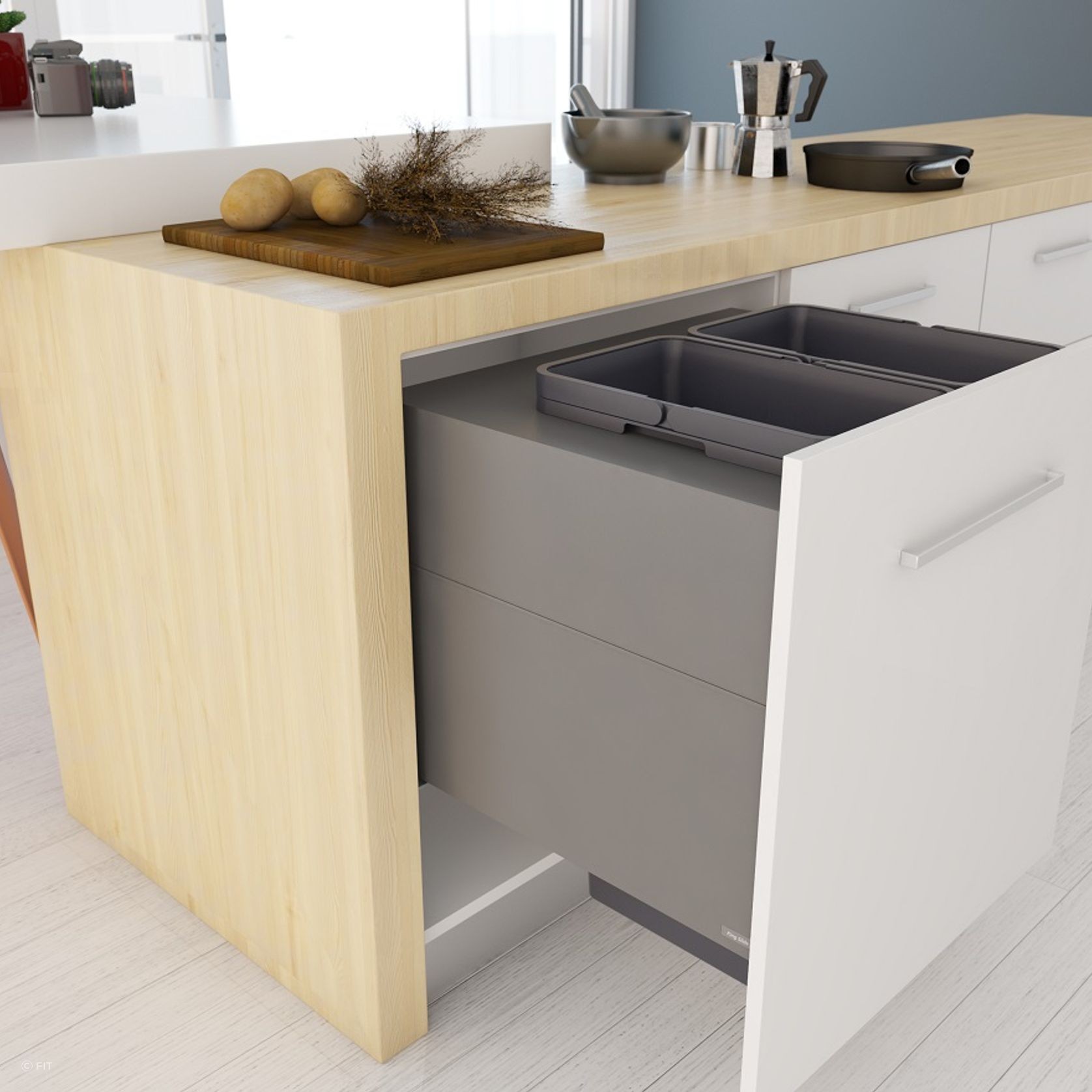 Tanova Designer Series 2 Pull Out Kitchen Bins gallery detail image