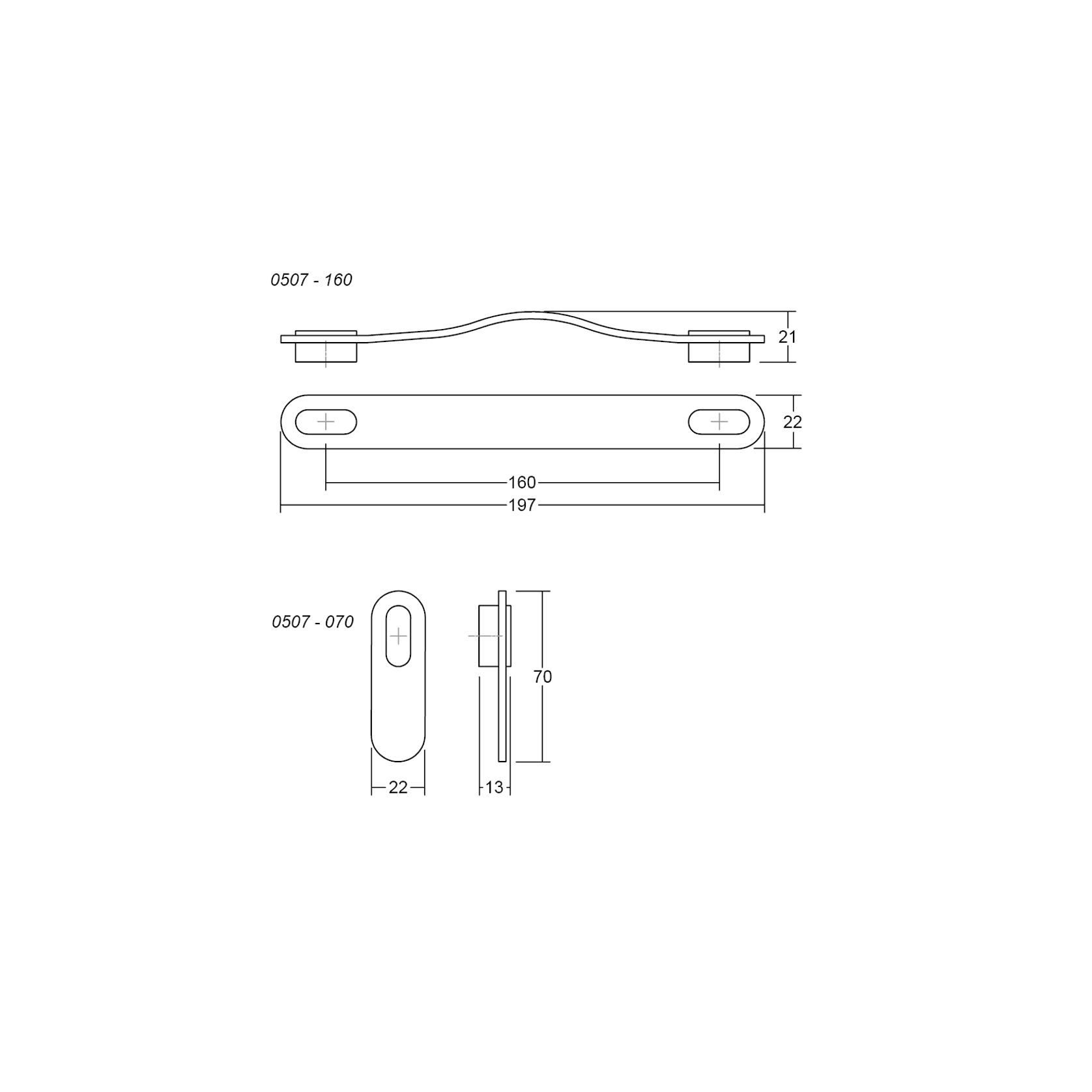 OBLONG Cabinet Handle gallery detail image