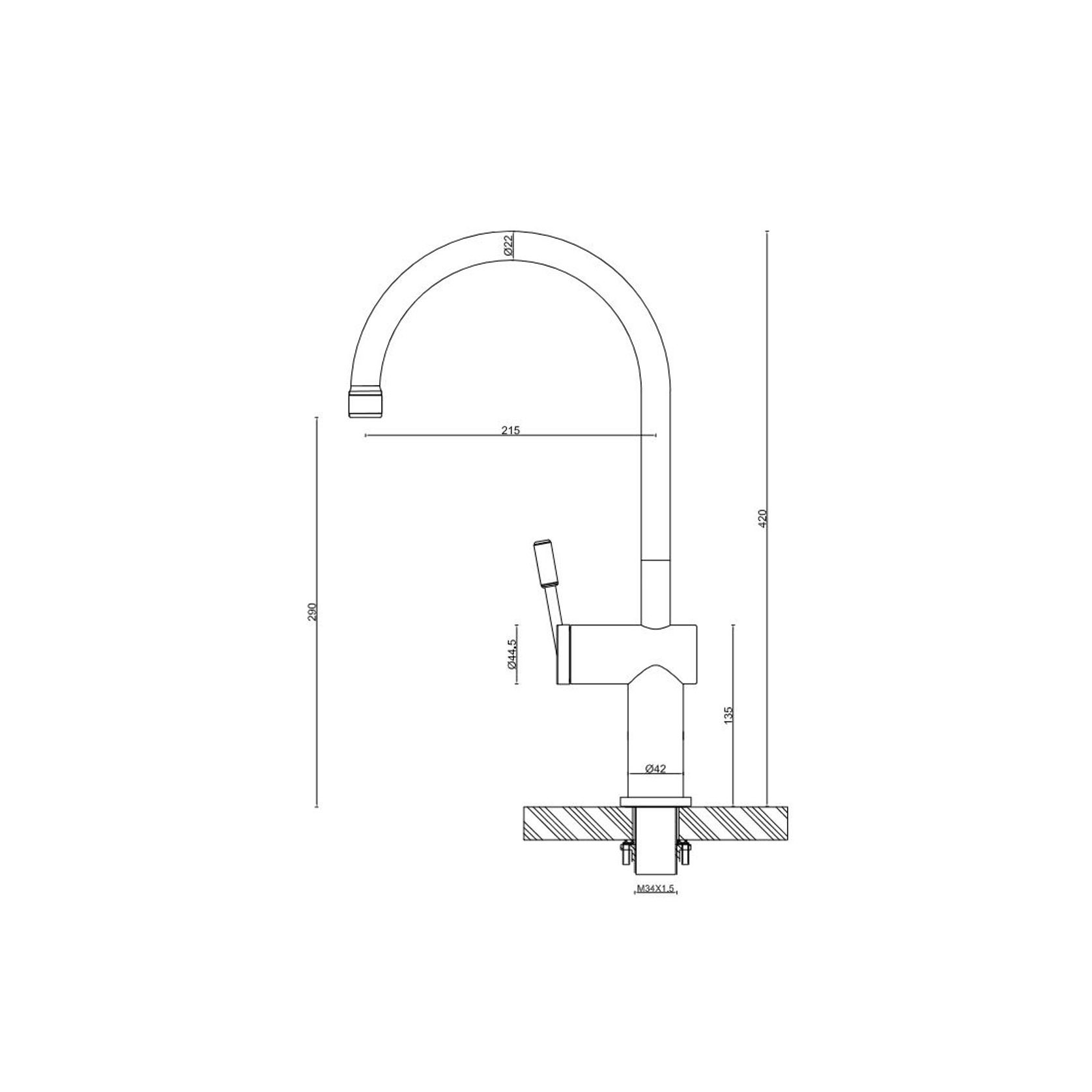 Rivet Gooseneck Kitchen Mixer Brushed Brass gallery detail image