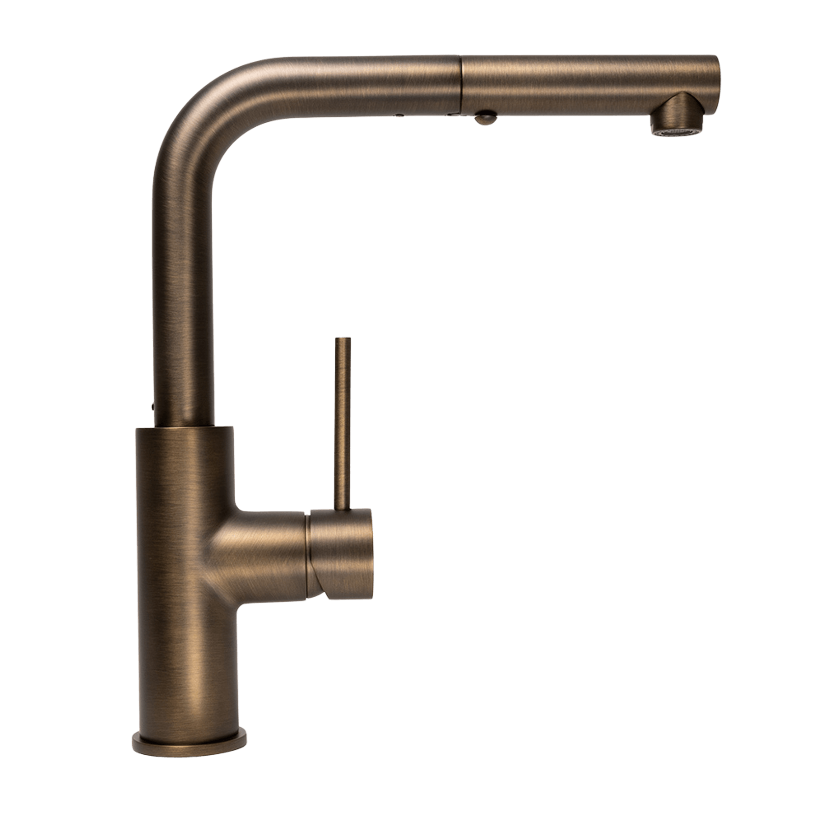 Nisa Square Pull Out Mixer Brushed Vintage Brass gallery detail image