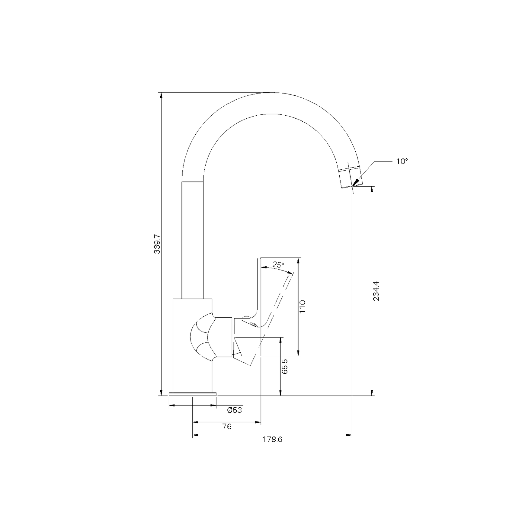 Bianca Kitchen Mixer Gooseneck Spout | Brushed Bronze gallery detail image