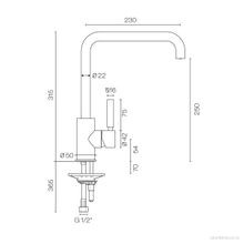 Buddy Pro Kitchen Mixer Square Spout gallery detail image