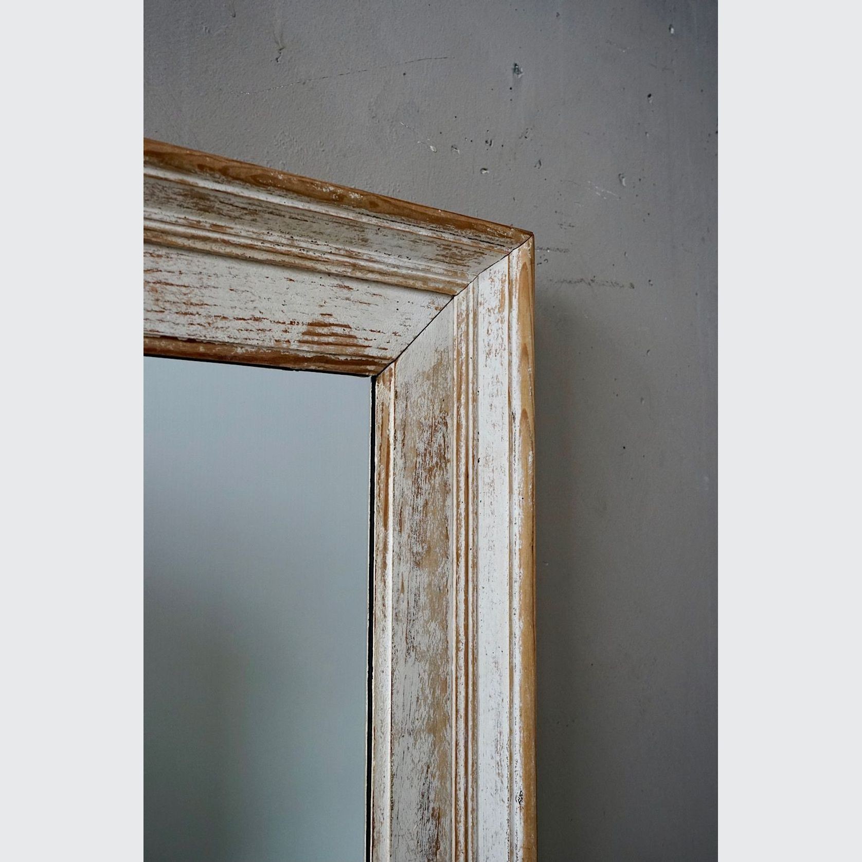 French Antique Mirror with Distressed Patina gallery detail image